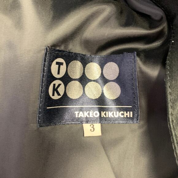 TAKEO KIKUCHI Size L Black Cotton Zip Up Coat - Picture 8 of 11